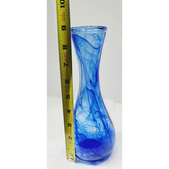 Cobalt Blue Swirl Glass Vase - Picture 6 of 6